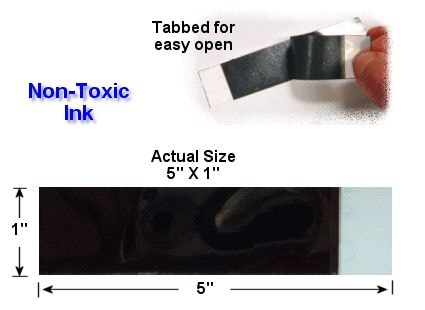Bundle of 200 non-toxic pre-inked fingerprinting ink strips 1 inch by 5 inch